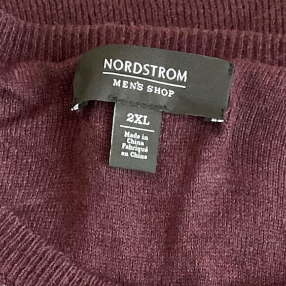 Nordstrom Men’s Bird's Eye Crewneck Sweater - Size 2XL - 
Burgundy Fudge Birdsey - Picture 2 of 5